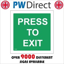 SIGN Press To Exit Push Button