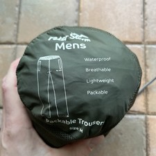 Peter Storm Men’s Waterproof Trousers Packable Dark Green Size M Lightweight