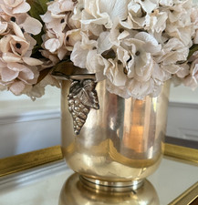 Vintage Brass Ice Bucket Champagne Wine Chiller With Ring Handles Ornate Planter