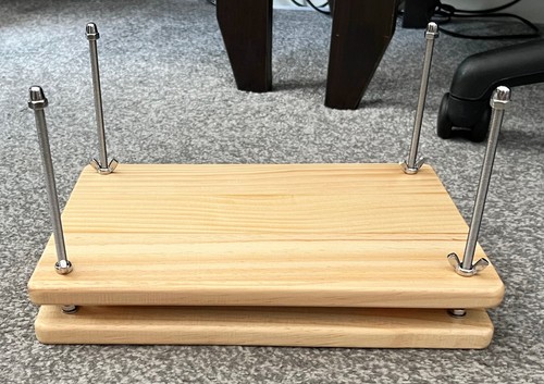 Wooden book binding press - book,