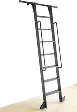 HARDJULAN Hook On Rolling  Ladder Hardware with Metal Ladder with Grab Handle