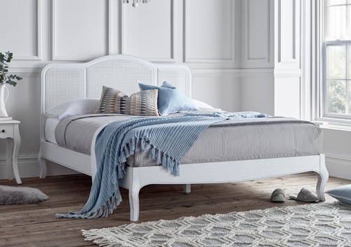White wooden rattan - white, french
