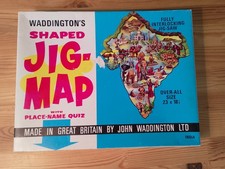 Vintage 1960's WADDINGTONS Shaped JIG-MAP Jigsaw Puzzle INDIA Complete