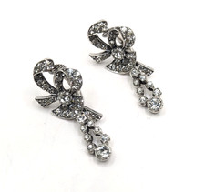 Antique Silver & Paste Clip-On