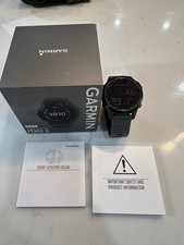 Garmin Fenix 6 Pro Solar 47mm GPS Smartwatch Black Original Box -Charging Cable