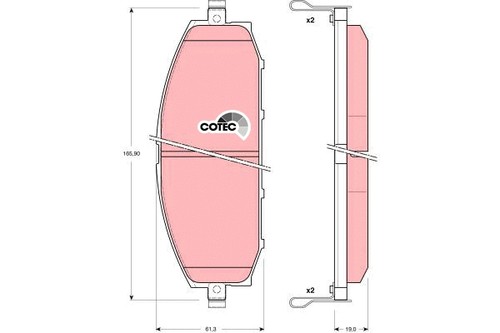 Front brake pad set - disc,