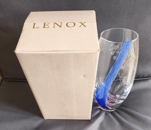 Lenox vase crystal clear blue - crystal,