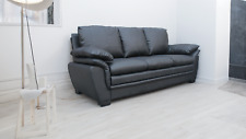 LAZY BOY BLACK SOFA SUITES SETTEE  3 THREE SEATER ARMCHAIR FAUX LEATHER