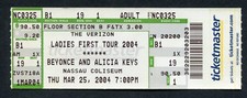 2004 Beyonce Alicia Keys Unused Full Concert Ticket Nassau Coliseum Uniondale