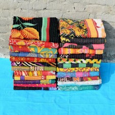 30 PC Wholesale Lot Throw Blanket Kantha Quilt Indian Vintage Cotton Bedspreads