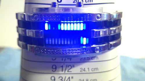 Binary blue led digital watch - digital,