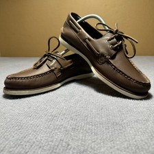 Sperry Gold Cup Authentic Original Boat Shoe in Cream Brown Leather Size 10