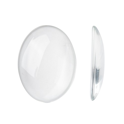 Domed cabochon clear glass - cabochon,