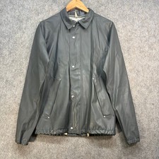 Elka Rain Jacket Mens Size UK XS Grey PVC Norse Projects Snap Closure Waterproof