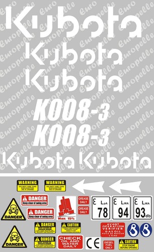 Decal sticker set for kubota - set, for: