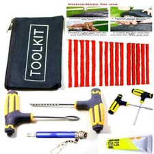 MOTORCYCLE CAR VAN TUBELESS TYRE PUNCTURE REPAIR KIT TIRE TOOL PLUG EMERGENCY