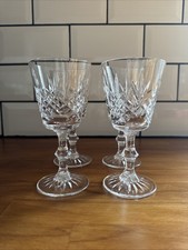 Vintage Edinburgh Crystal Wine Glasses “Lomond” Diamond Pattern.￼