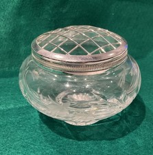 Vintage Small Cut Glass Crystal Rose Bowl.