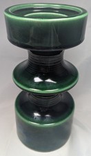 Steuler Keramik Pedestal Candle Holder 150/25 Dark Green Glaze by Cari Zalloni