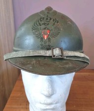 VERY RARE ORIGINAL WW1 M15 ADRIAN ITALIAN CORPS OF PUBLIC SECURITY AGENTS HELMET
