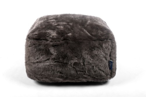 Charcoal grey plush faux - charcoal,