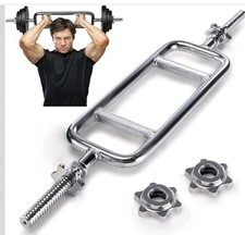Tonchean 34" Alloy Steel Tricep Bar Solid Hammer Curl Bar Tricep Weight Bar