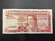 Gibraltar £1 Pound Vintage Banknote 1975-1988