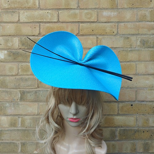 Sky blue fascinator black - sky,