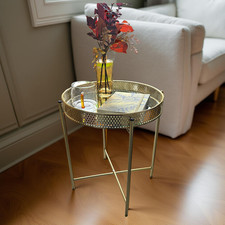Gold Round Coffee Table with