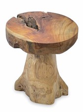 Round teak root - table, hand
