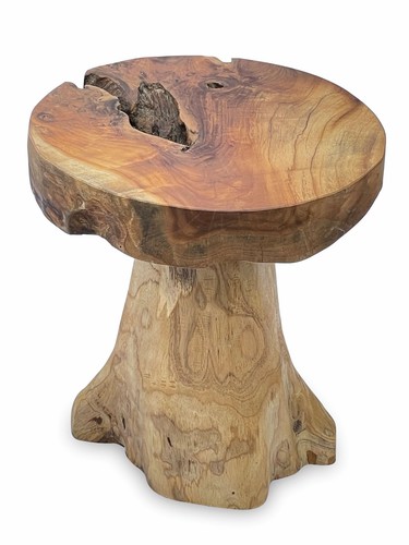 Round teak root table hand - teak,