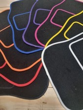 Universal Car Floor Mats 4PC Set Non Slip Carpet Black, Red, Blue, Pink, Purple,