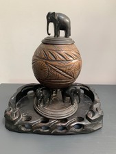 Vintage Carved Coconut Bowl