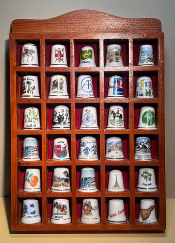 Wooden thimble display cabinet - wooden,