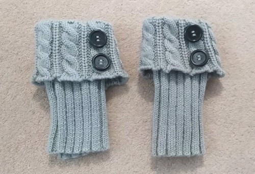 Grey cable knit knitted boot - grey,