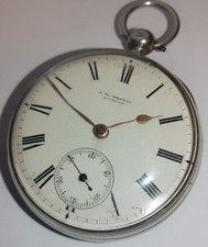 1876 J.W. BENSON London Antique Silver keywind LUDGATE HILL Pocket Watch 4repair
