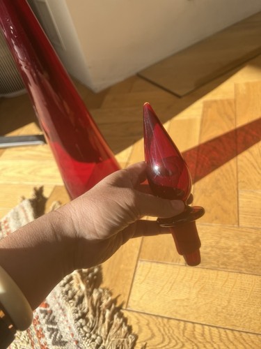 Empoli murano red genie bottle - empoli,