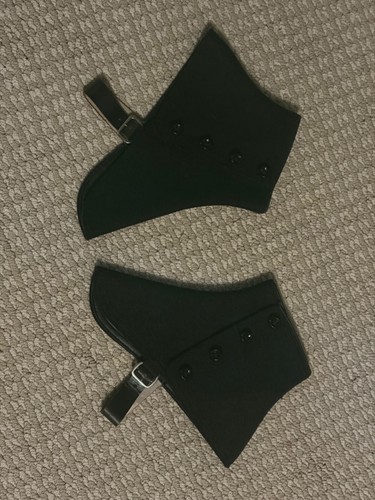 Vintage black wool felt - , button