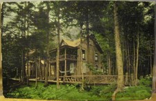 Vintage Postcard CAMP IN THE ADIRONDACKS NY 1913 James Valentine JV210962