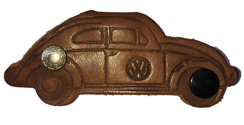 Leather volkswagen beetle key - leather,