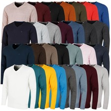 Calvin Klein Men's V-Neck Soft Cotton Easy Care Golf Sweater
