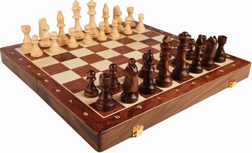 Walnut chess set - set, 15''