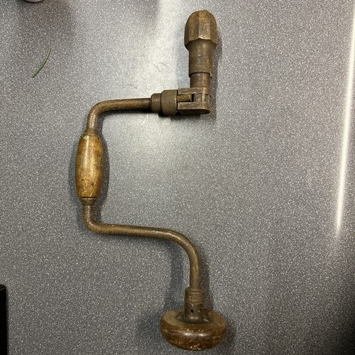Vintage hand crank brace with - hand,