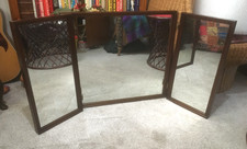VINTAGE STAG FURNITURE TRI FOLD DRESSING TABLE MIRROR PANELS H.54cm W.119cm