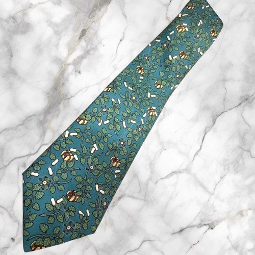 Hermes neck tie peanuts green - hermes,
