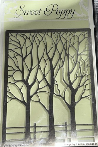 Sweet poppy trees stencil - sweet,