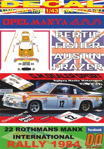 Decal opel manta 400 fisher - manta, b.fisher