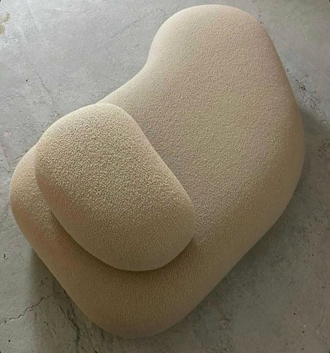 Cream boucle curved cloud - boucle,