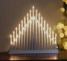 Christmas Candle Bridge Decoration Pre-Lit LED Window Display Silver Home Xmas