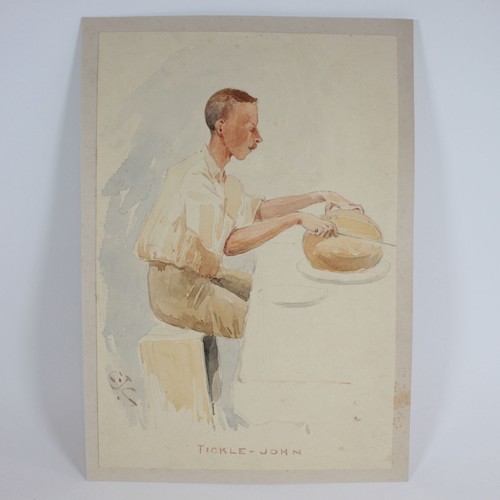 Antique military watercolour - antique,